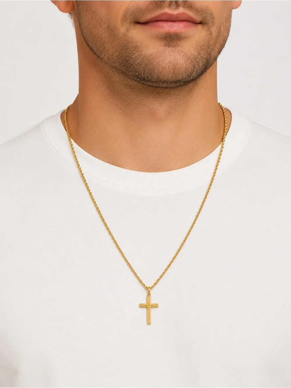 Men’s gold cross necklace